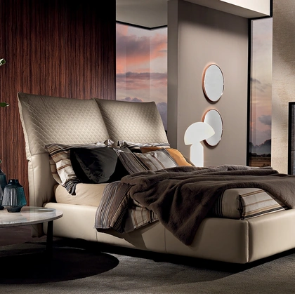 Letto Ventesimo LUX in pelle di Albani