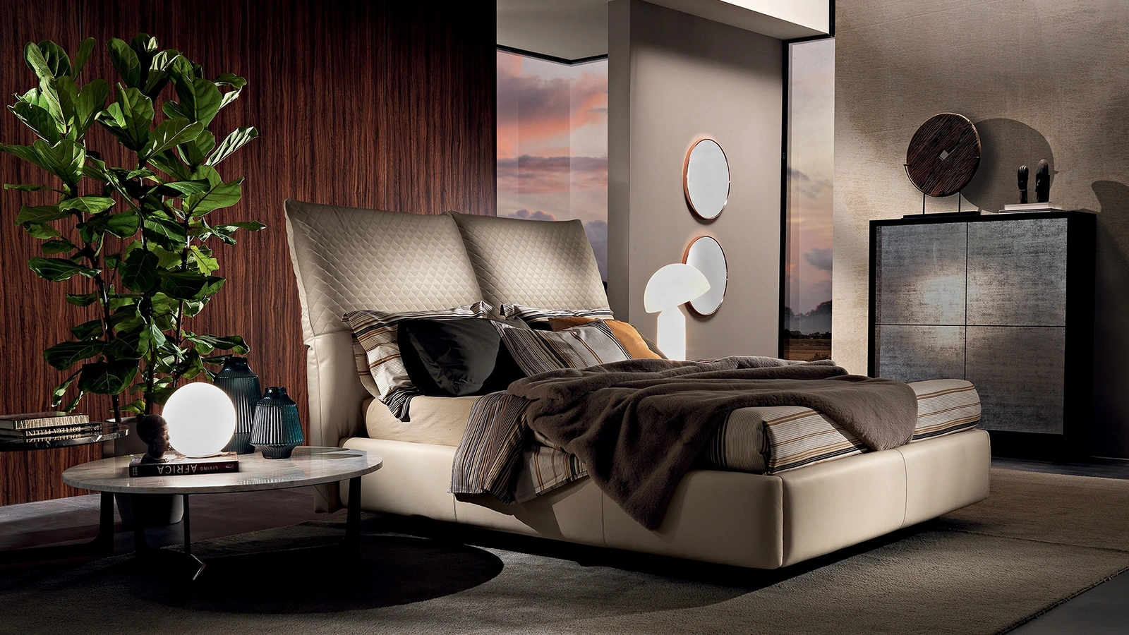 Letto Ventesimo LUX in pelle di Albani