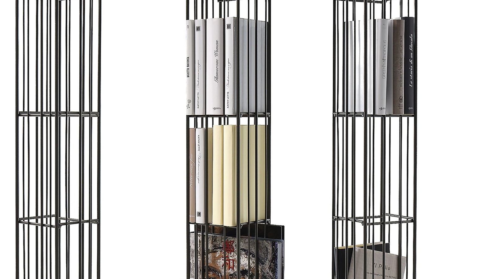 Libreria autoportante in metallo Metrica Tower di Mogg