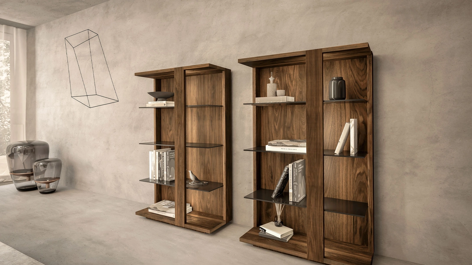 Libreria in legno Revo Open di Riva1920