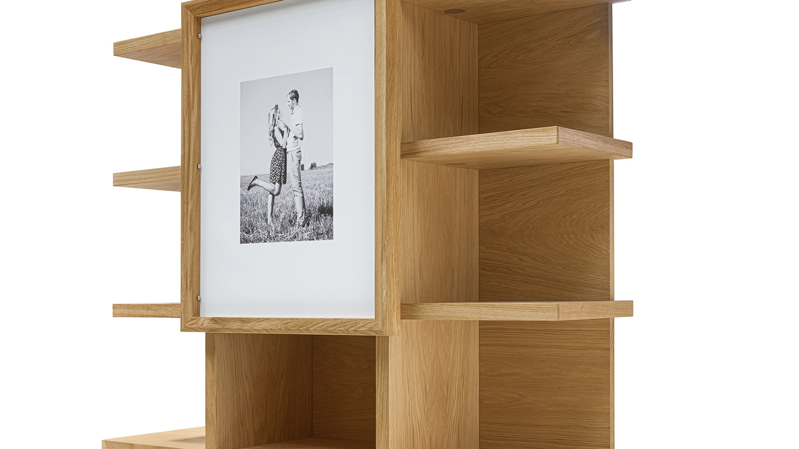 Libreria componibile Sakari in legno listellare impiallacciato di Riva1920