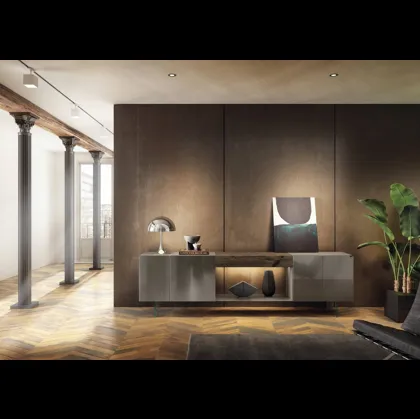 Madia in vetro laccato e legno 36e8 2105 di Lago