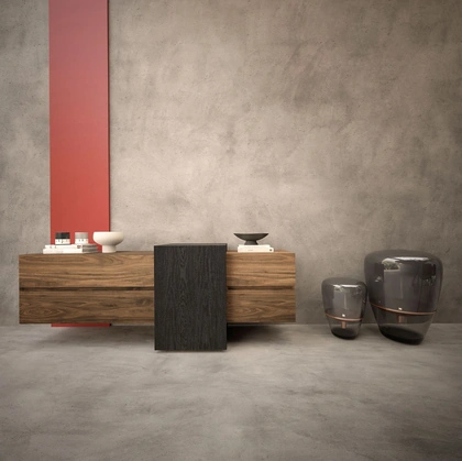 Madia Aparadox in legno massello e listellare composta da tre moduli di Riva1920