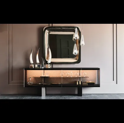 Madia in cristallo con schienale interno in ecopelle Boutique di Cattelan Italia
