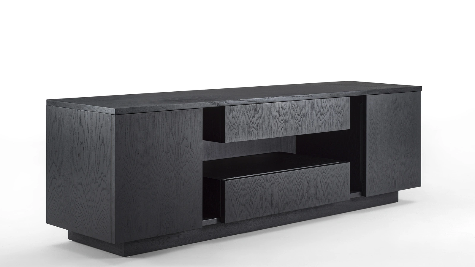 Madia Essenza in legno massello e listellare con vano centrale a giorno di Riva1920