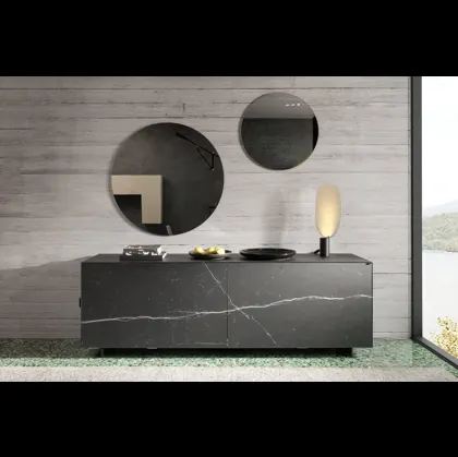 Madia Plenum 0834 in vetro finitura effetto marmo Marquina XGlass di Lago