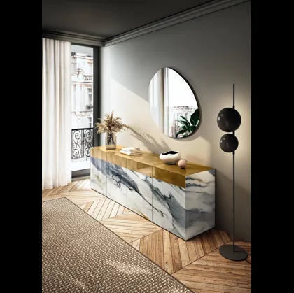 Madia in vetro effetto marmo Materia 2605 di Lago