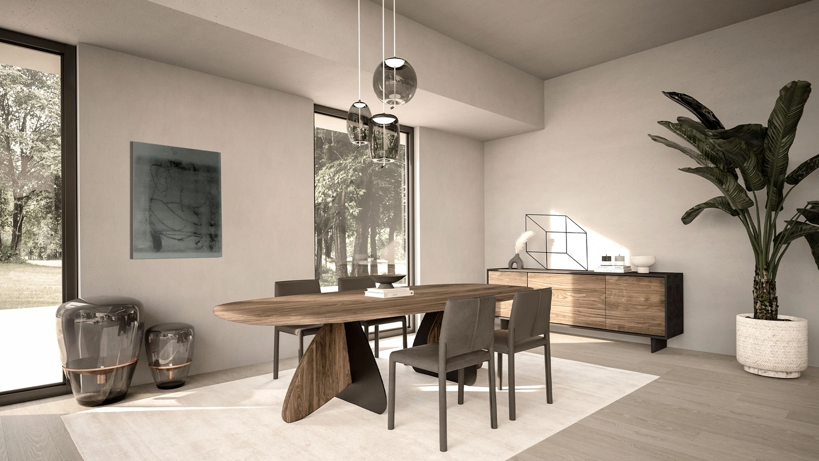 Madia Move Low in legno massello e listellare di Riva1920