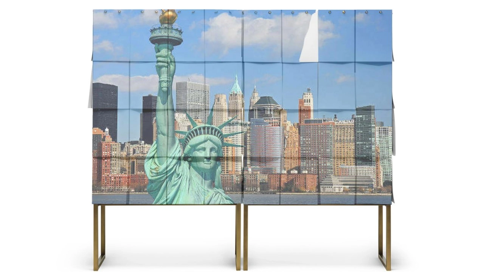 Madia con struttura in MDF rivestita da fogli di carta A4 Notes di Mogg