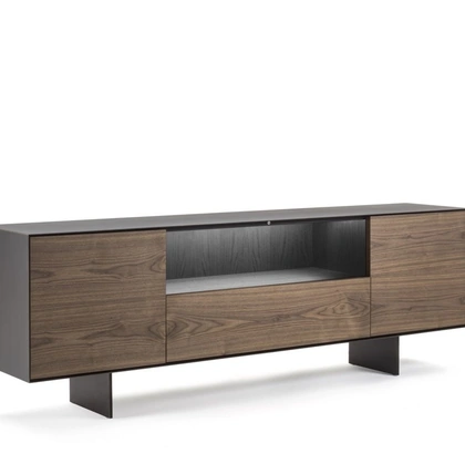 Madia Rialto Fly Open in legno massello e listellare con cornice e gambe in ferro di Riva1920