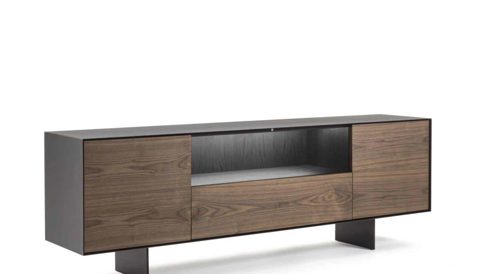 Madia Rialto Fly Open in legno massello e listellare con cornice e gambe in ferro di Riva1920