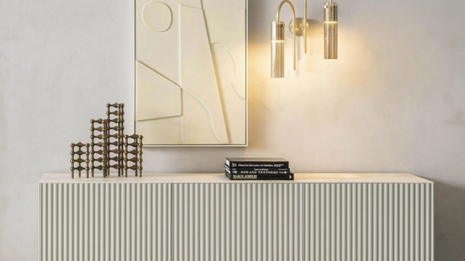 Madia Onda in legno laccato di Riflessi