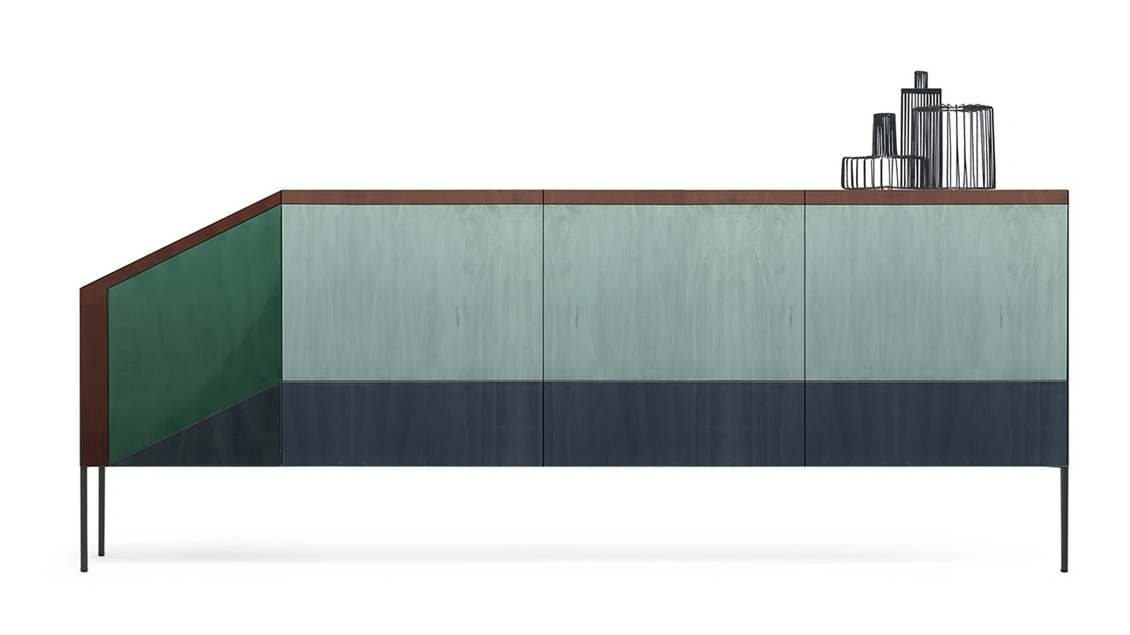 Madia in MDF placcato legno di design Ritratti di Mogg