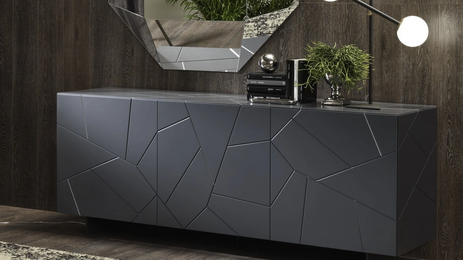 Madia in legno laccato Segno di Riflessi