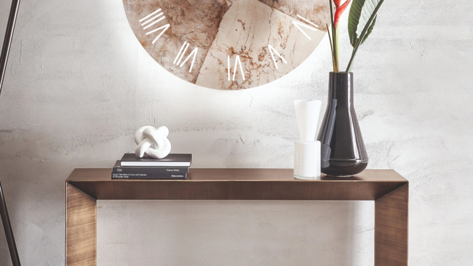 Mobile ingresso consolle Minimal in metallo verniciato e spazzolato di Riflessi