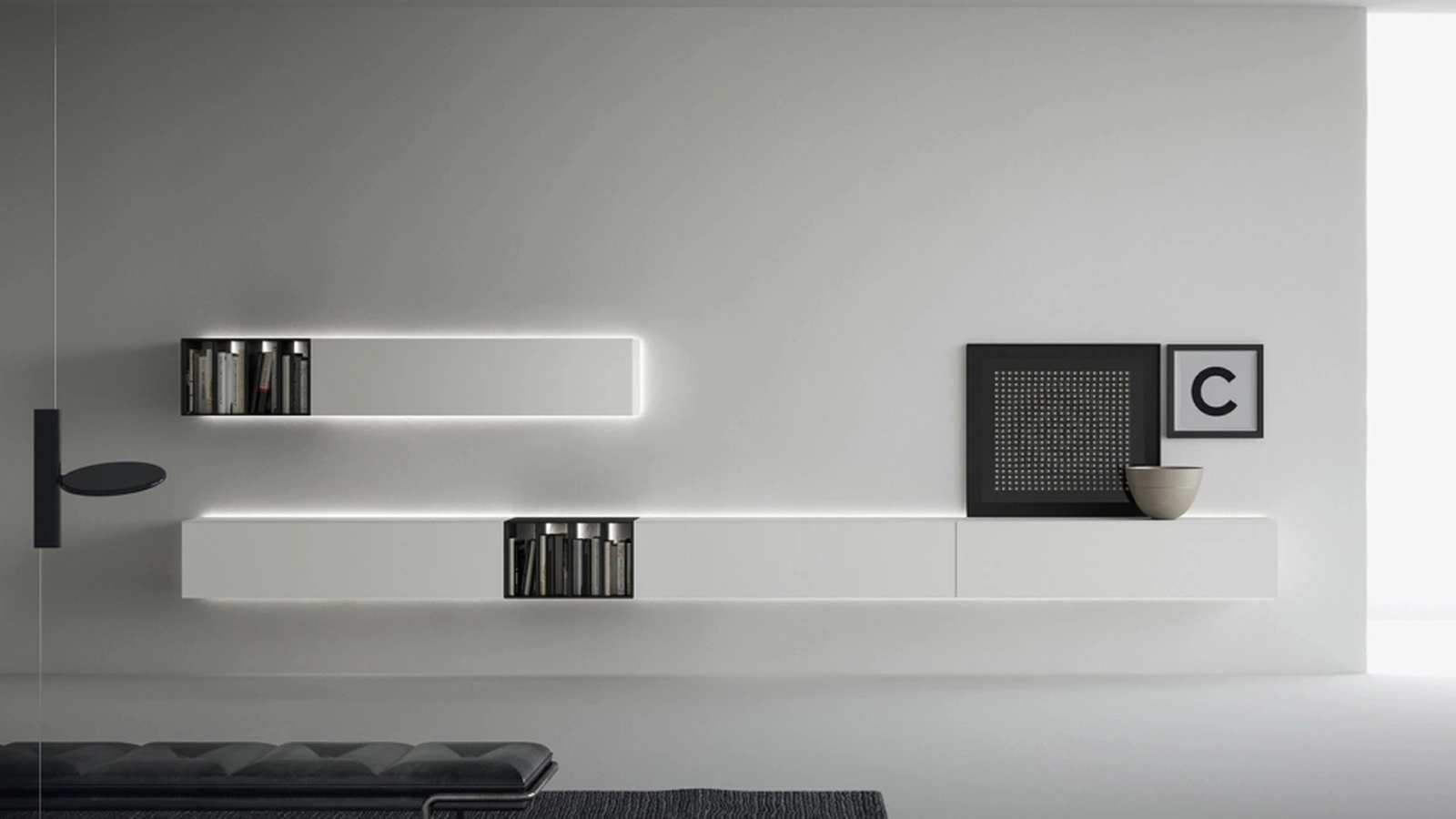 Mobile Contenitore sospeso con librerie di Caccaro