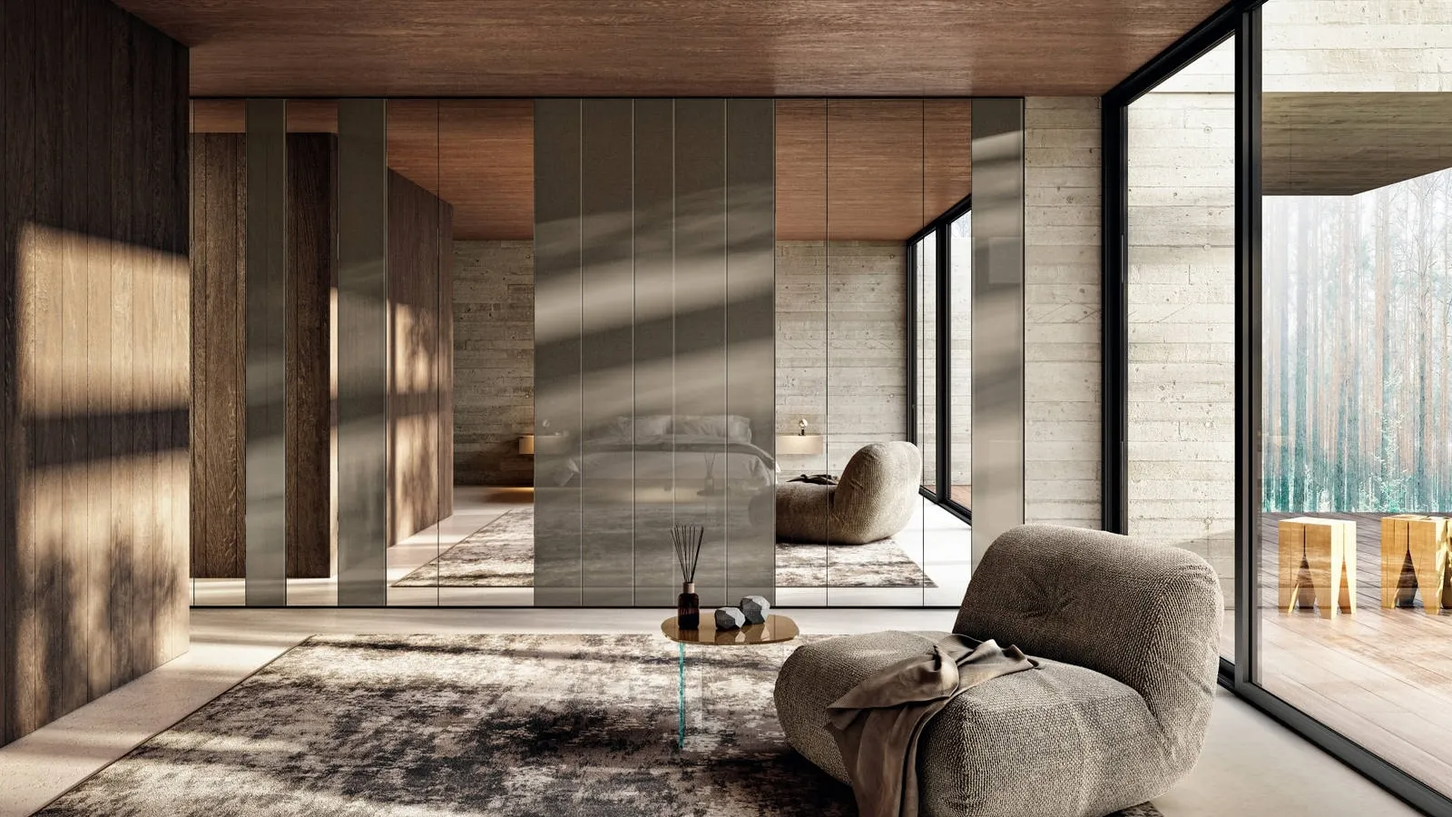 Poltrona in tessuto imbottito Happening di Lago