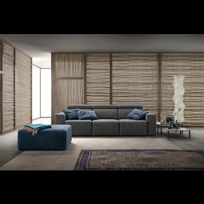 Divano lineare in tessuto con sedute estraibili Best di Samoa