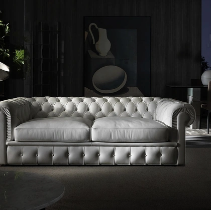 Divano in pelle Chesterfield big di Albani