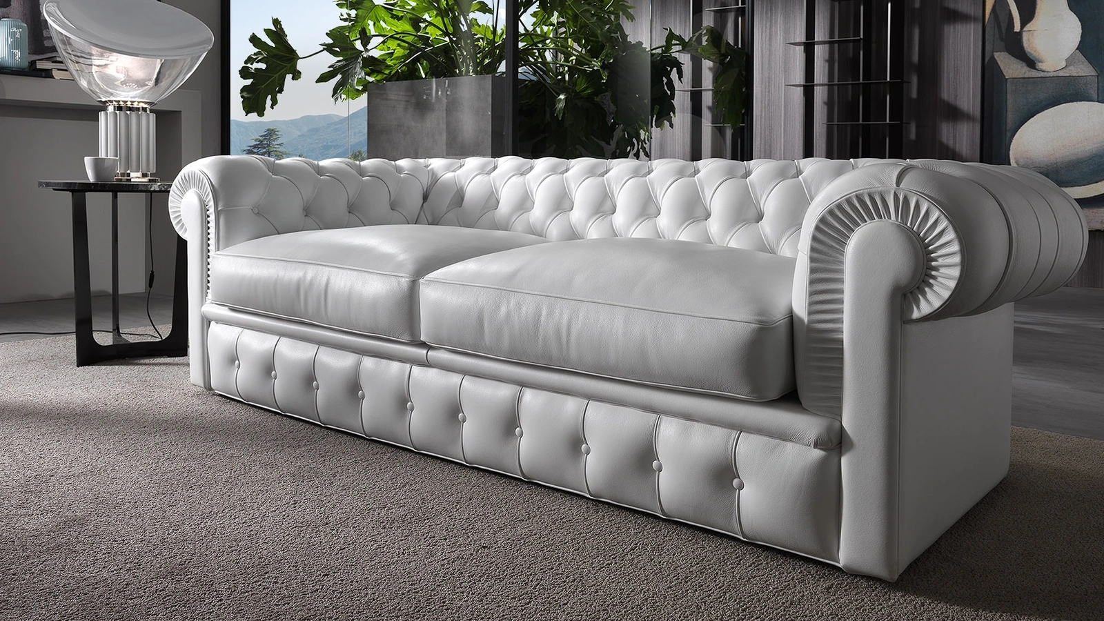 Divano in pelle Chesterfield big di Albani