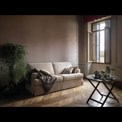 Divano lineare in tessuto Petra di Samoa