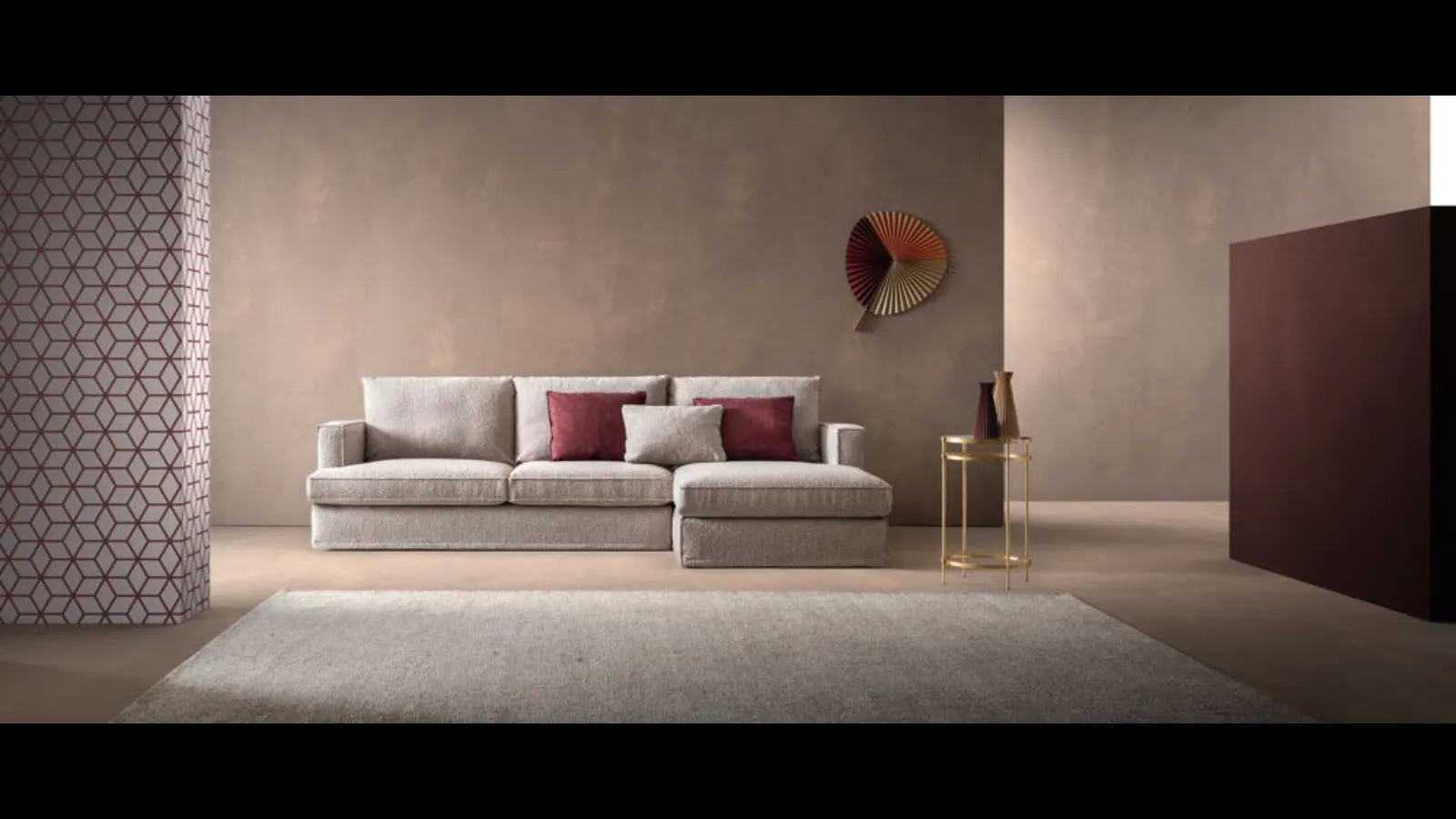 Divano con penisola Glammy di Samoa