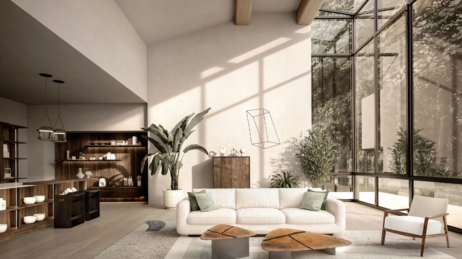 Divano lineare in tessuto Sospiro Sofa di Riva1920