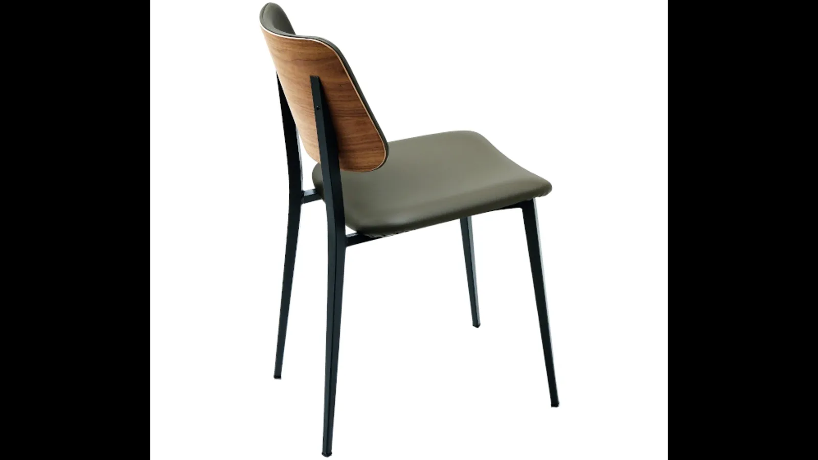 Sedia Joe S M TS/L in legno con rivestimento in pelle di Midj