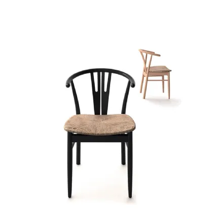 Sedia Queeny in faggio laccato nero di Arrital