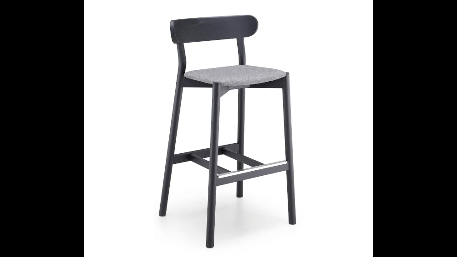 Sgabello Montera in legno con seduta in tessuto di Midj