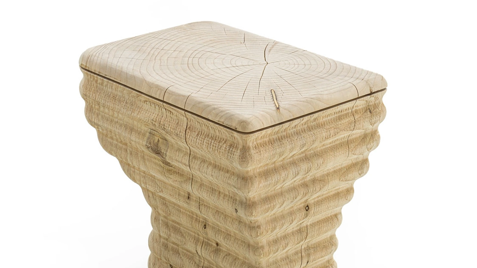 Sgabello Waves in legno massello di Cedro di Riva1920
