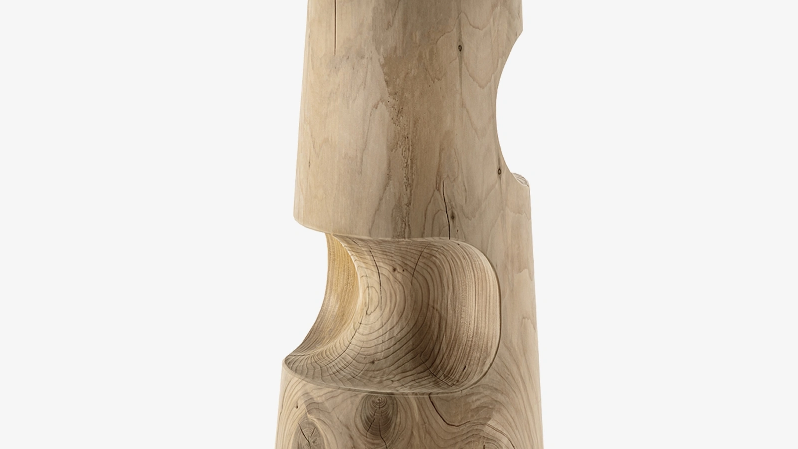 Sgabello Slalom a tronco di cono in legno massello di cedro profumato di Riva1920