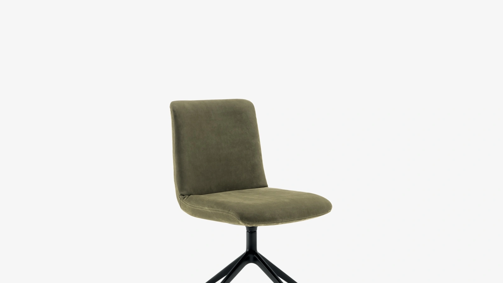 Sedia Soft in tessuto imbottito con base girevole in alluminio di Riva1920