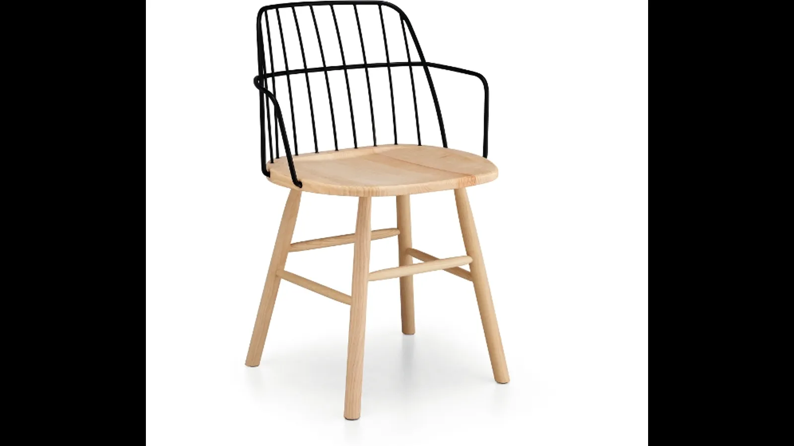 Sedia Strike in legno e metallo di Midj