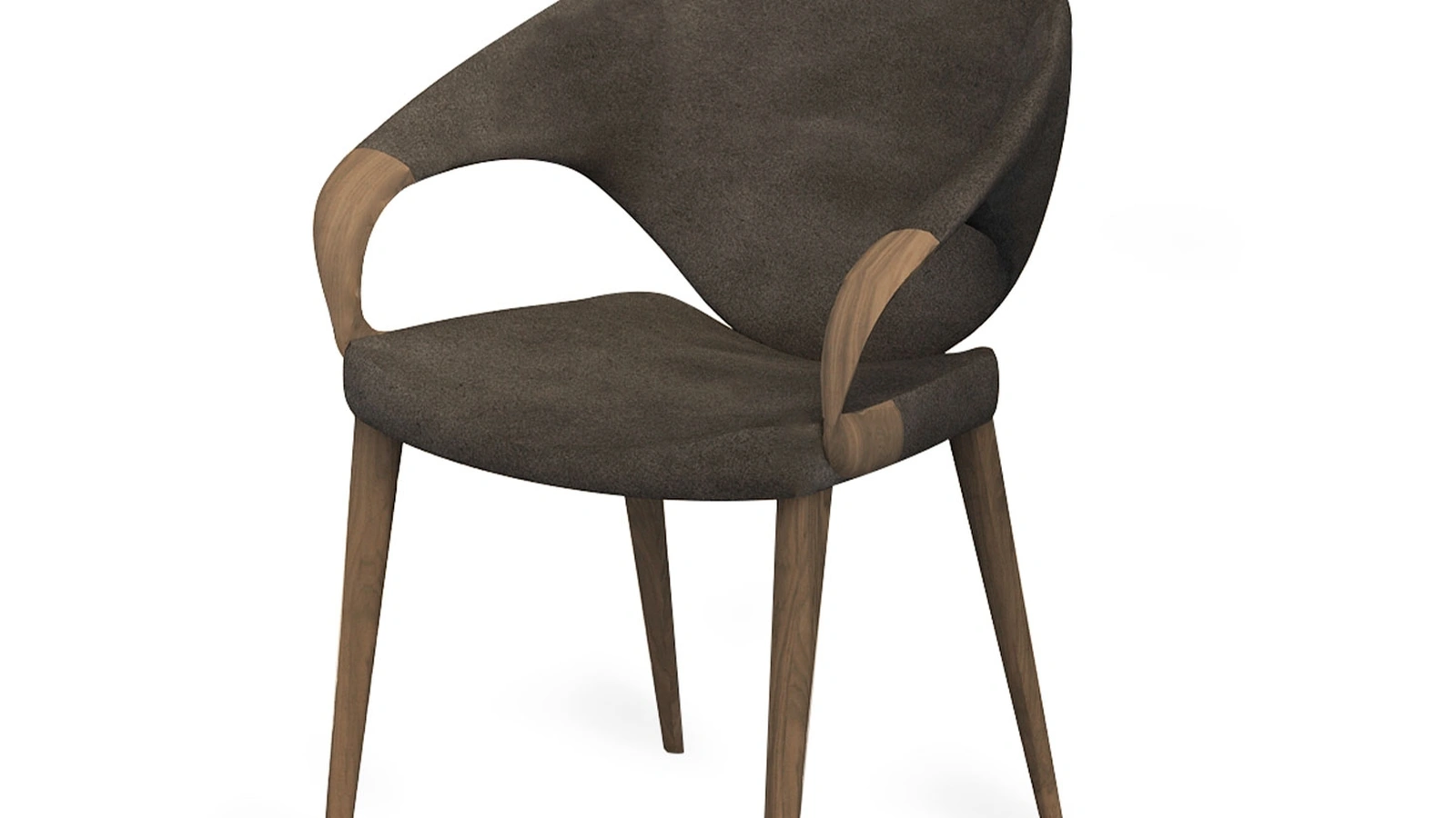 Sedia Theory in legno rivestita in pelle di Riva1920