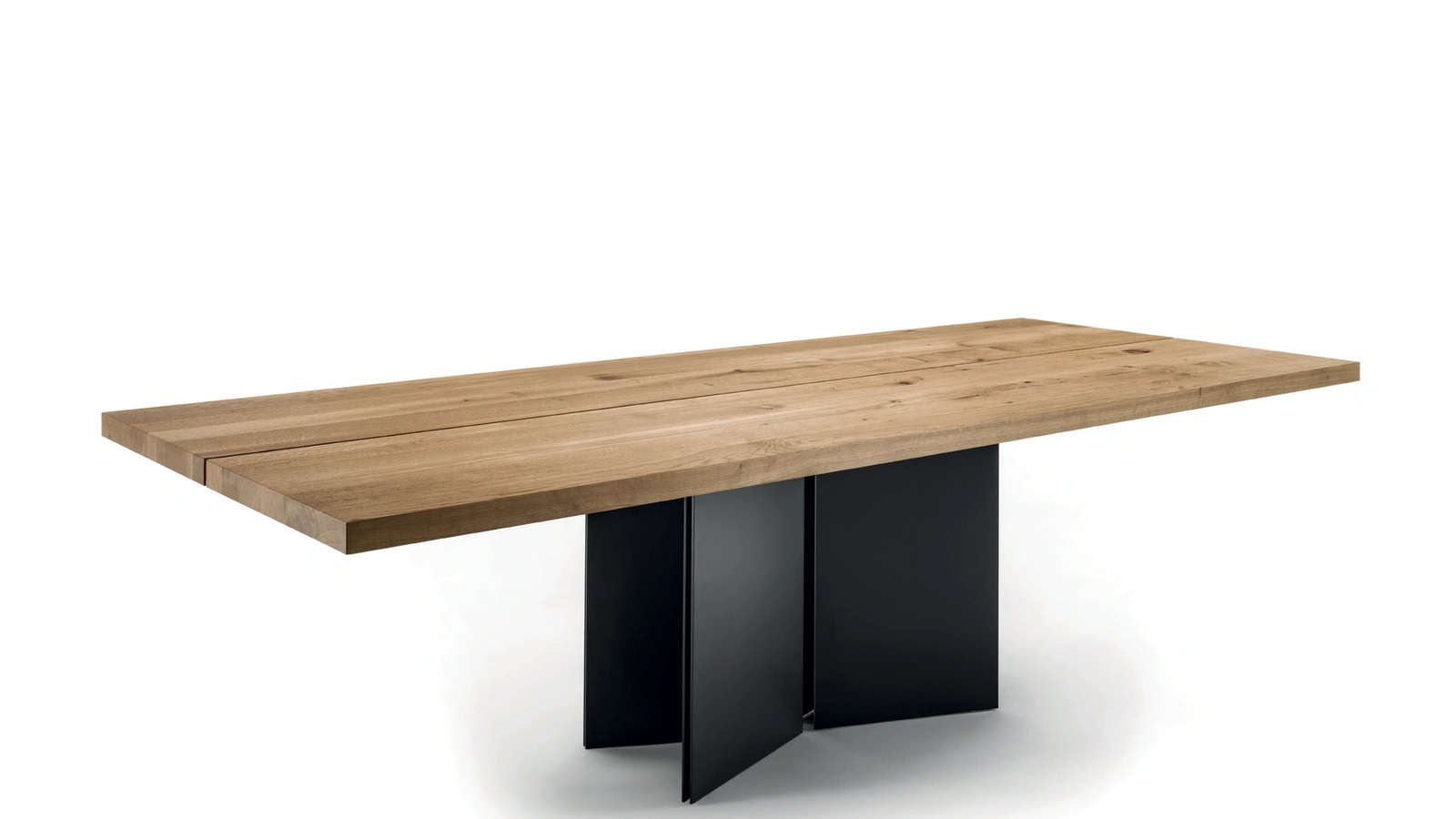 Tavolo Ambo in legno massello con gambe in lamiera di ferro di Riva1920