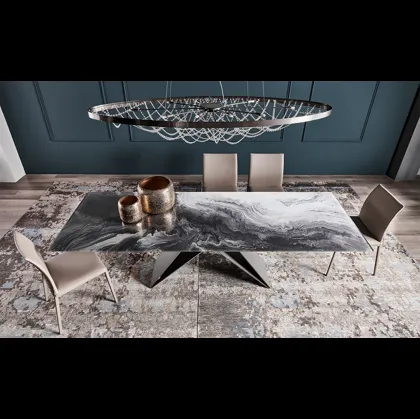 Tavolo in cristallo stampato Premier Crystalart di Cattelan Italia