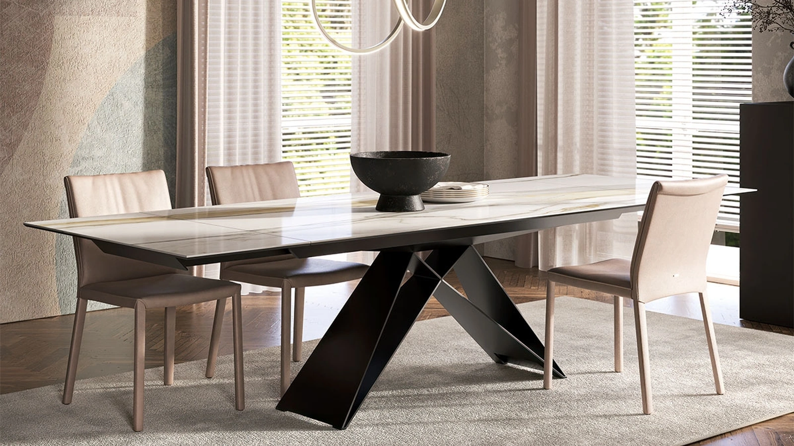 Tavolo allungabile con top in ceramica Premier Keramik Drive di Cattelan Italia