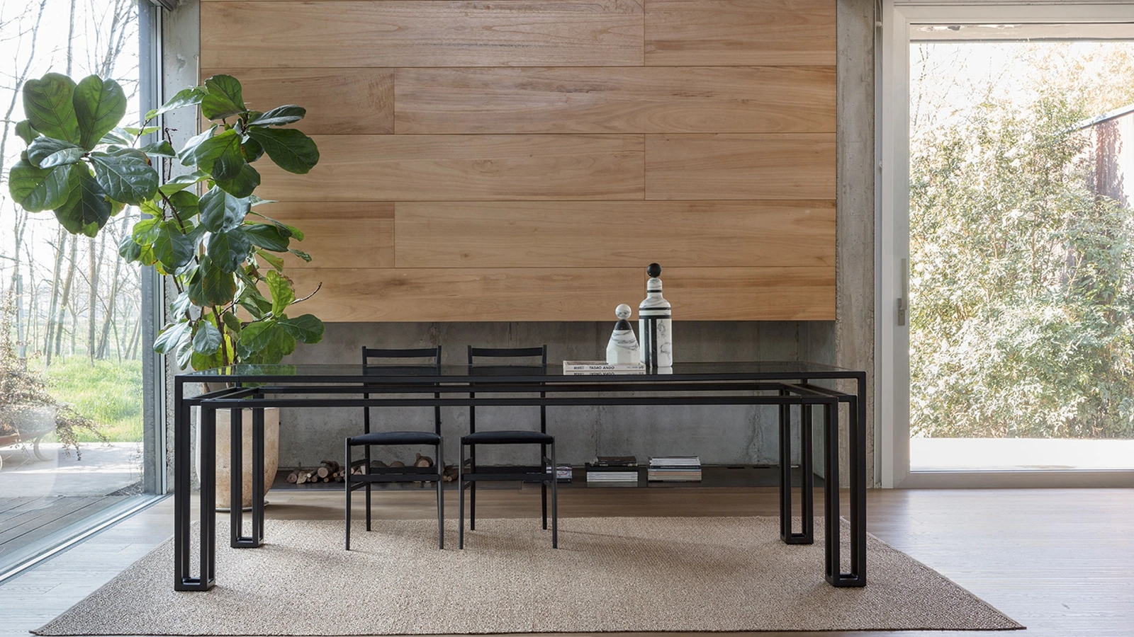 Tavolo in cristallo con struttura in metallo Hotline di Mogg