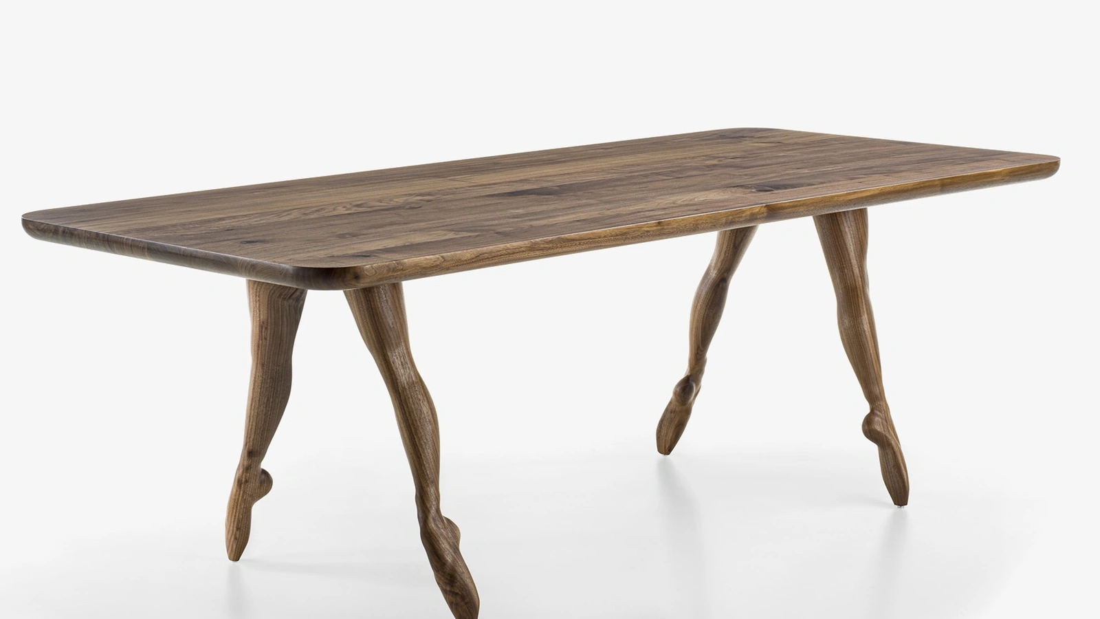 Tavolo In Punta di Piedi con top in legno massello di Riva1920