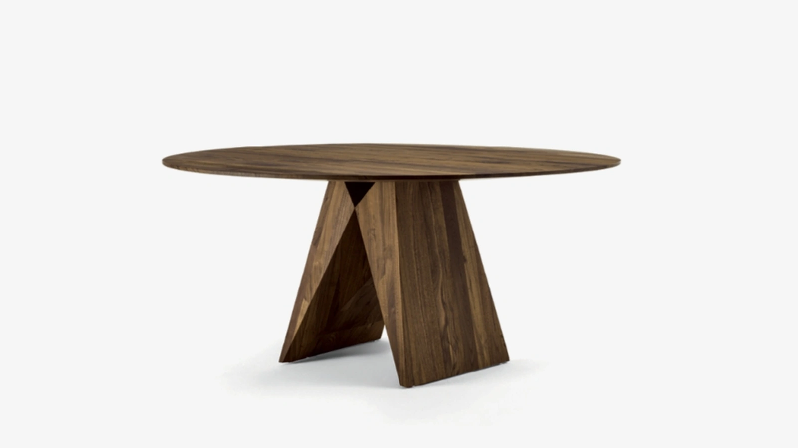 Tavolo Miya in legno massello con gambe dalla forma geometrica di Riva1920