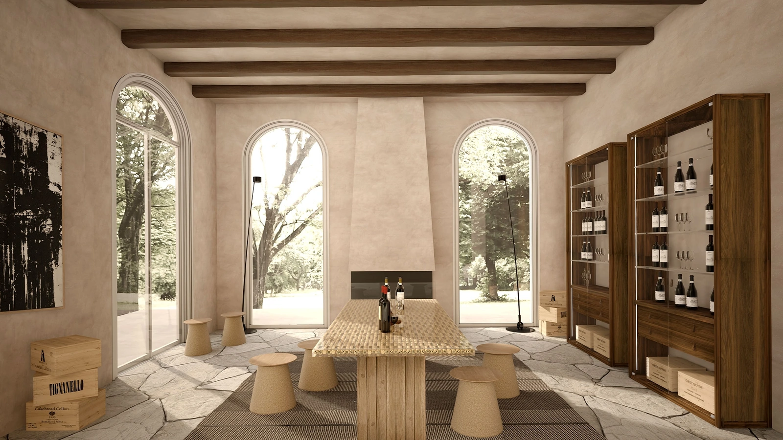 Tavolo realizzato con tappi di sughero e resina Tap Table di Riva1920