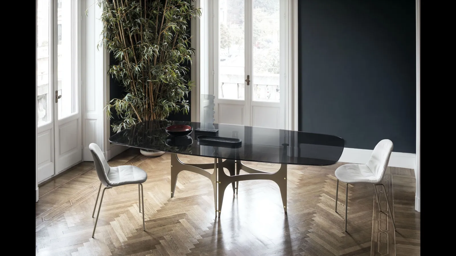 Tavolo Universe in cristallo di Bontempi