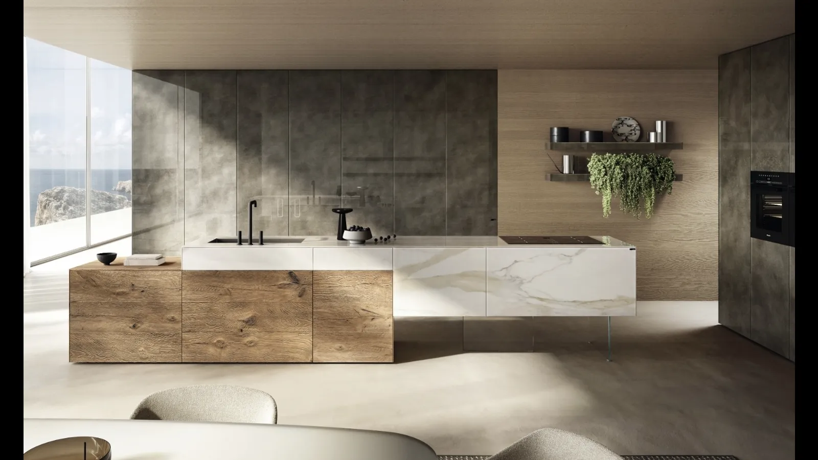 Cucina Design con isola 36e8 Project 2810 di Lago