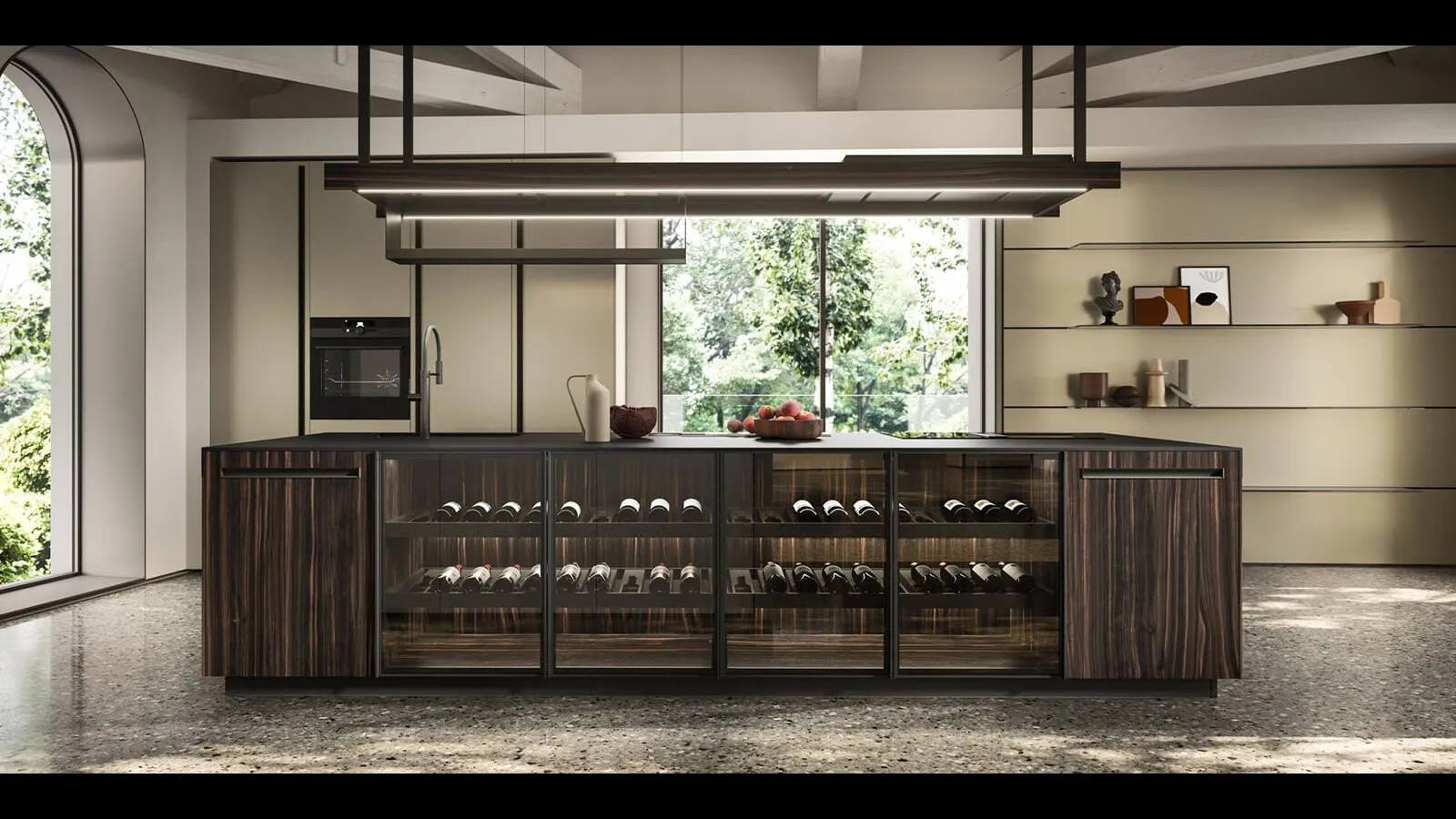 Cucina Design con isola in ebano Ak Project 03 di Arrital