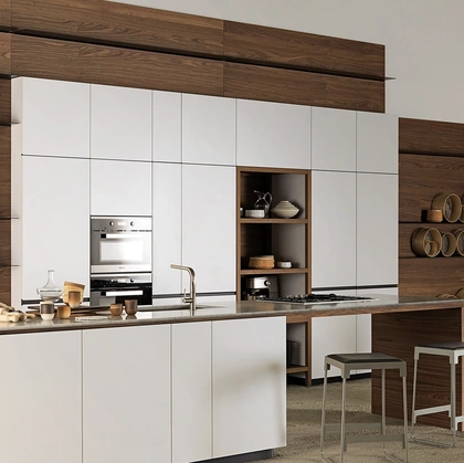 Cucina Design Forma Mentis Laccato Opaco Bianco Ghiaccio di Valcucine