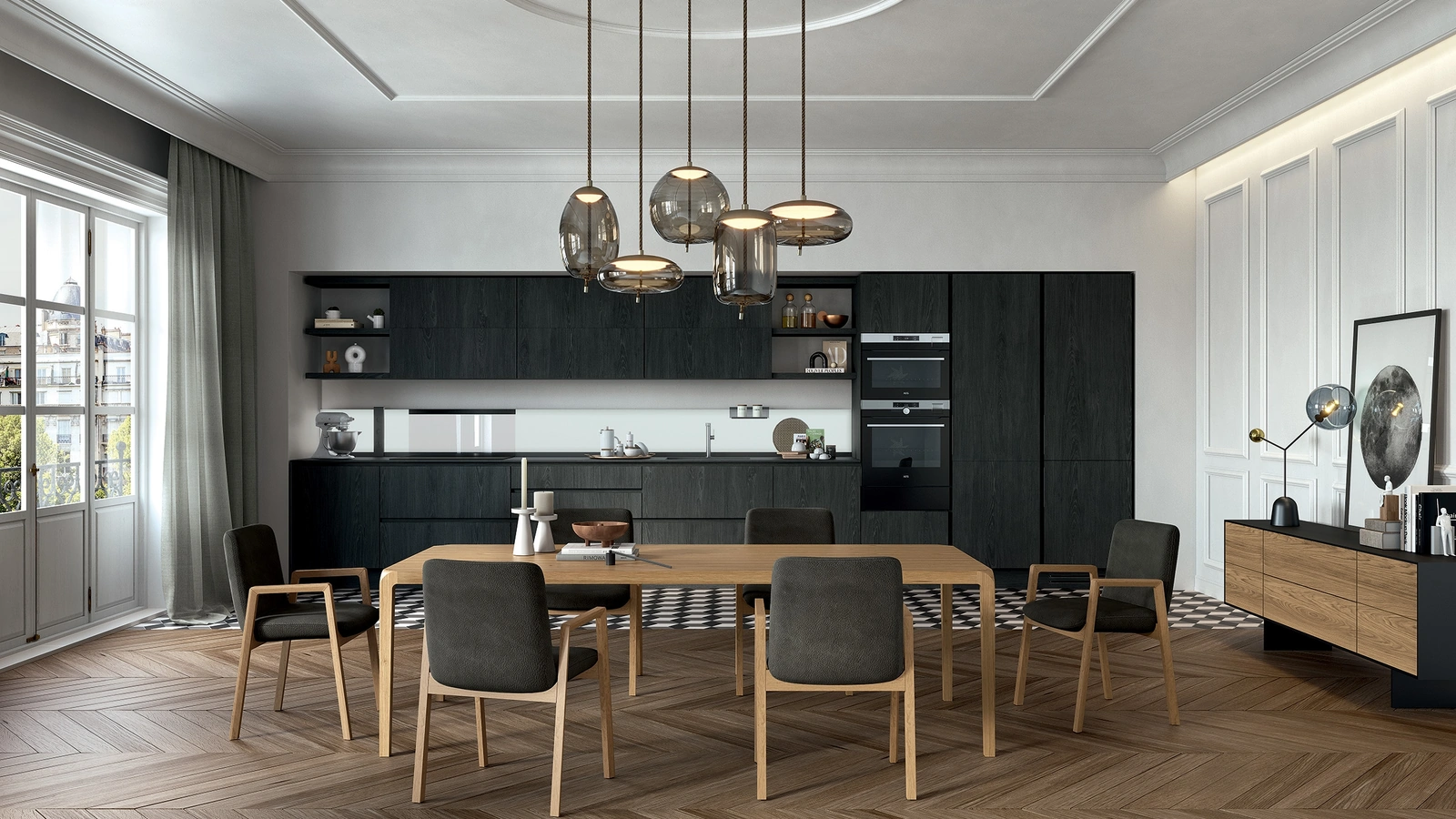 Cucina Design lineare in legno La Cucina 01 di Riva1920