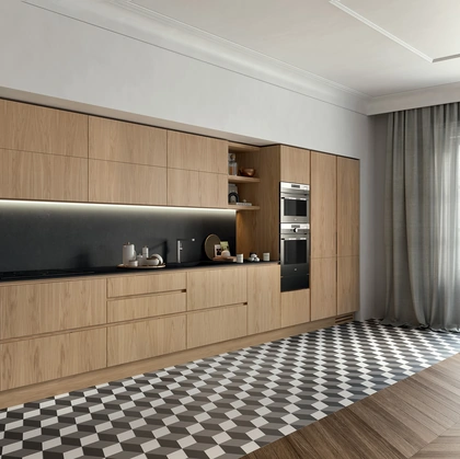 Cucina Design lineare La Cucina 02 in legno di Riva1920