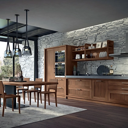 Cucina Design lineare Seven Days in legno di Riva1920